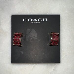 Coach Red Crystal Earrings